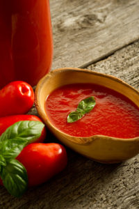 bowl with tomato sauce